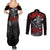 The Skull Knight Berserk Couples Matching Summer Maxi Dress and Long Sleeve Button Shirt Black Blood Style