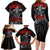 The Skull Knight Berserk Family Matching Long Sleeve Bodycon Dress and Hawaiian Shirt Black Blood Style