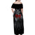 The Skull Knight Berserk Family Matching Off Shoulder Maxi Dress and Hawaiian Shirt Black Blood Style