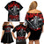 The Skull Knight Berserk Family Matching Off Shoulder Short Dress and Hawaiian Shirt Black Blood Style