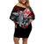 The Skull Knight Berserk Family Matching Off Shoulder Short Dress and Hawaiian Shirt Black Blood Style