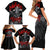 The Skull Knight Berserk Family Matching Short Sleeve Bodycon Dress and Hawaiian Shirt Black Blood Style