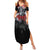 The Skull Knight Berserk Family Matching Summer Maxi Dress and Hawaiian Shirt Black Blood Style