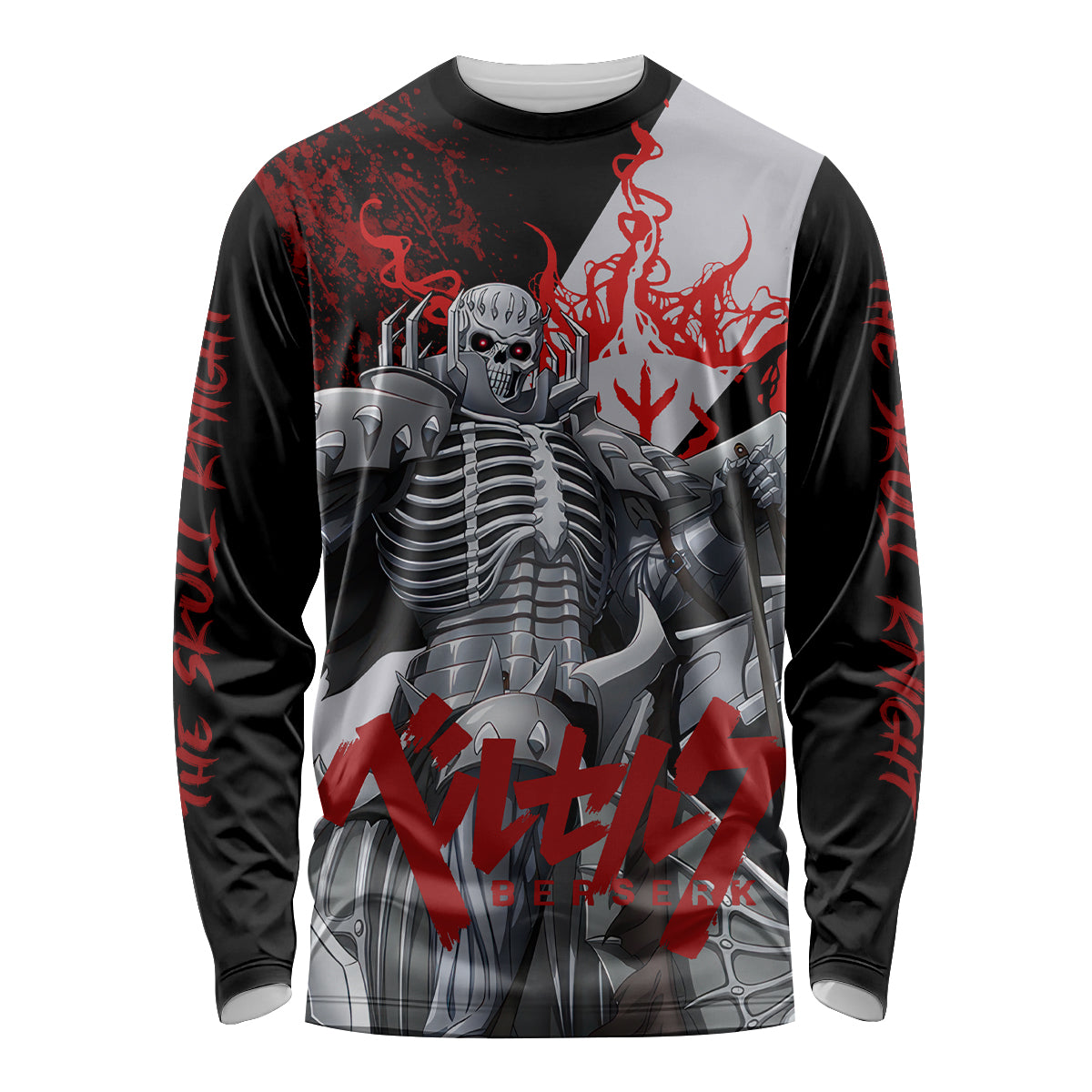 The Skull Knight Berserk Long Sleeve Shirt Black Blood Style