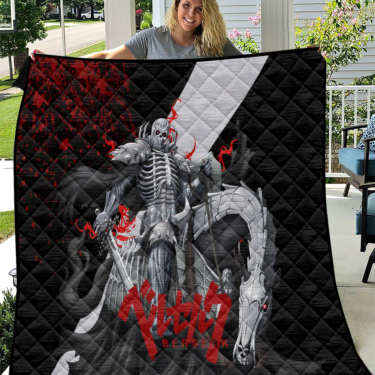 The Skull Knight Berserk Quilt Black Blood Style