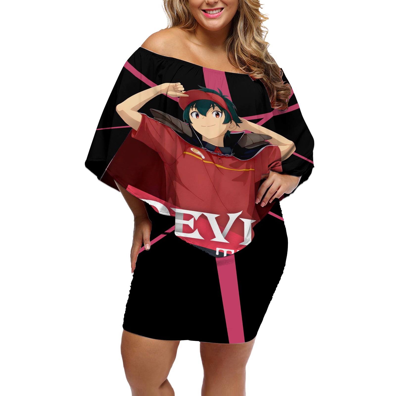 Sadao Maou The Devil Part Timer Off Shoulder Short Dress Anime Style