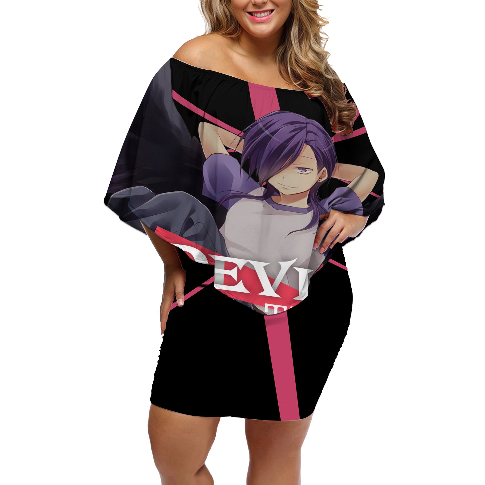 Hanzo Urushihara The Devil Part Timer Off Shoulder Short Dress Anime Style