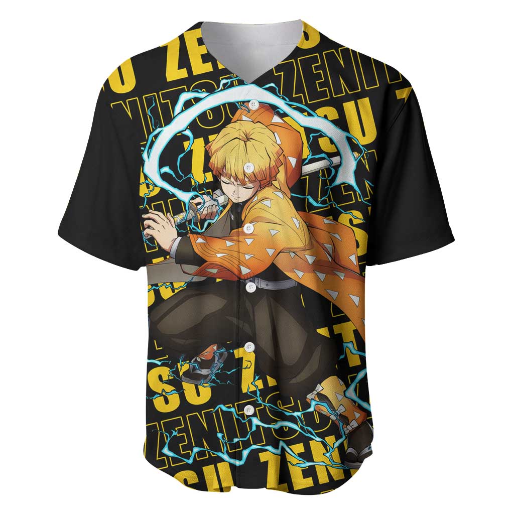 Zenitsu Agatsuma - Demon Slayer Baseball Jersey Anime Style