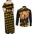 Zenitsu Agatsuma - Demon Slayer Couples Matching Off Shoulder Maxi Dress and Long Sleeve Button Shirt Anime Style