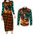 Tanjiro Kamado - Demon Slayer Couples Matching Long Sleeve Bodycon Dress and Long Sleeve Button Shirt Anime Style