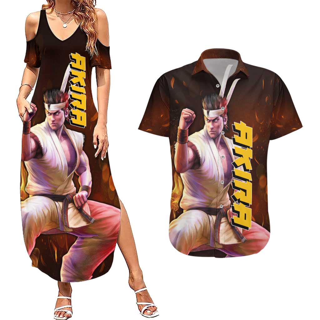 Akira - Fist Of The North Star Couples Matching Summer Maxi Dress and Hawaiian Shirt Anime Style