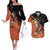 Uzumaki - Naruto Couples Matching Off The Shoulder Long Sleeve Dress and Hawaiian Shirt Anime Style