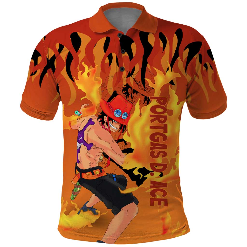 Portgas D. Ace - One Piece Polo Shirt Anime Style