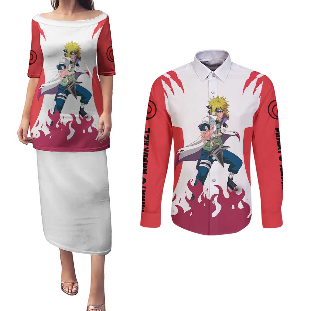 Minato Namikaze - Naruto Couples Matching Puletasi and Long Sleeve Button Shirt Anime Style