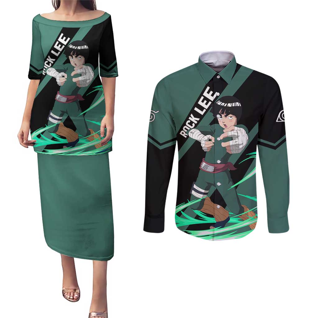 Rock Lee - Naruto Couples Matching Puletasi and Long Sleeve Button Shirt Anime Style