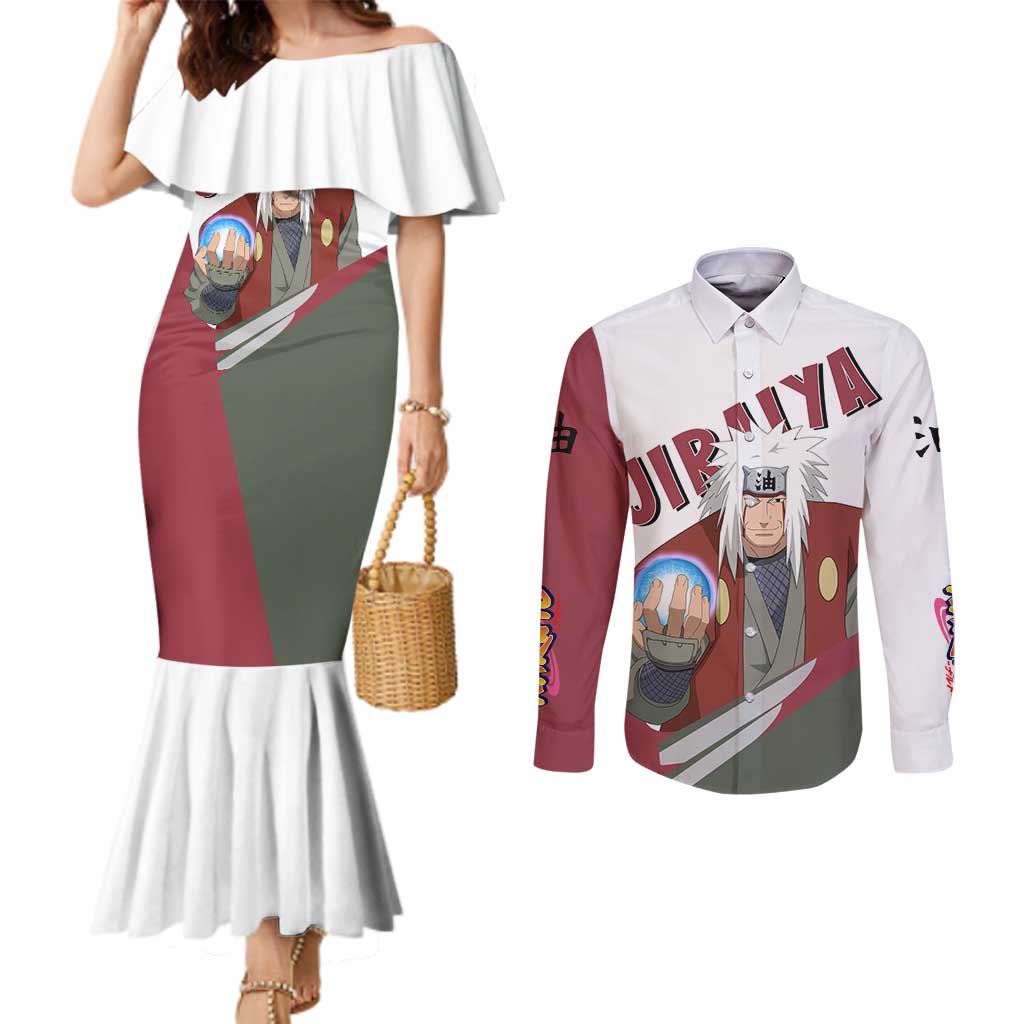 Jiraiya - Naruto Couples Matching Mermaid Dress and Long Sleeve Button Shirt Anime Style