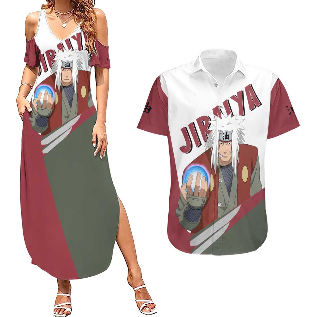 Jiraiya - Naruto Couples Matching Summer Maxi Dress and Hawaiian Shirt Anime Style