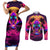 foreuer-chasing-sunsets-skull-couples-matching-short-sleeve-bodycon-dress-and-long-sleeve-button-shirts