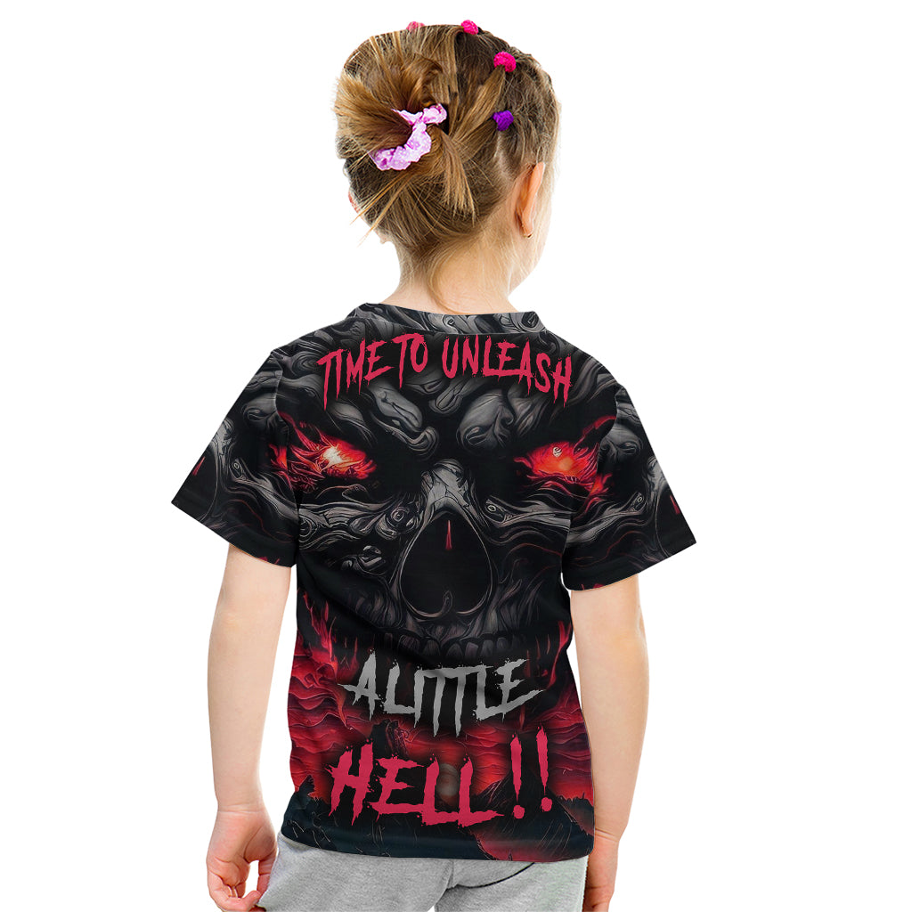 time-to-unleash-alittle-hell-kid-t-shirt