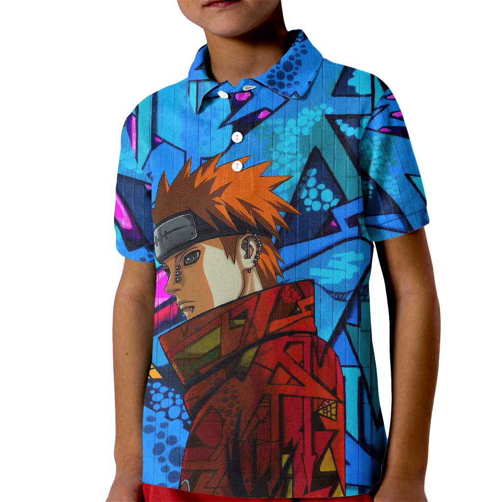 Naruto Akatsuki Urban Grafitti Pain Kid Polo Shirt Anime  Mix Abstract Style