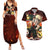 Blazing Bakugo My Hero Academia Couples Matching Summer Maxi Dress and Hawaiian Shirt Anime Style