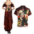 Blazing Bakugo My Hero Academia Couples Matching Summer Maxi Dress and Hawaiian Shirt Anime Style