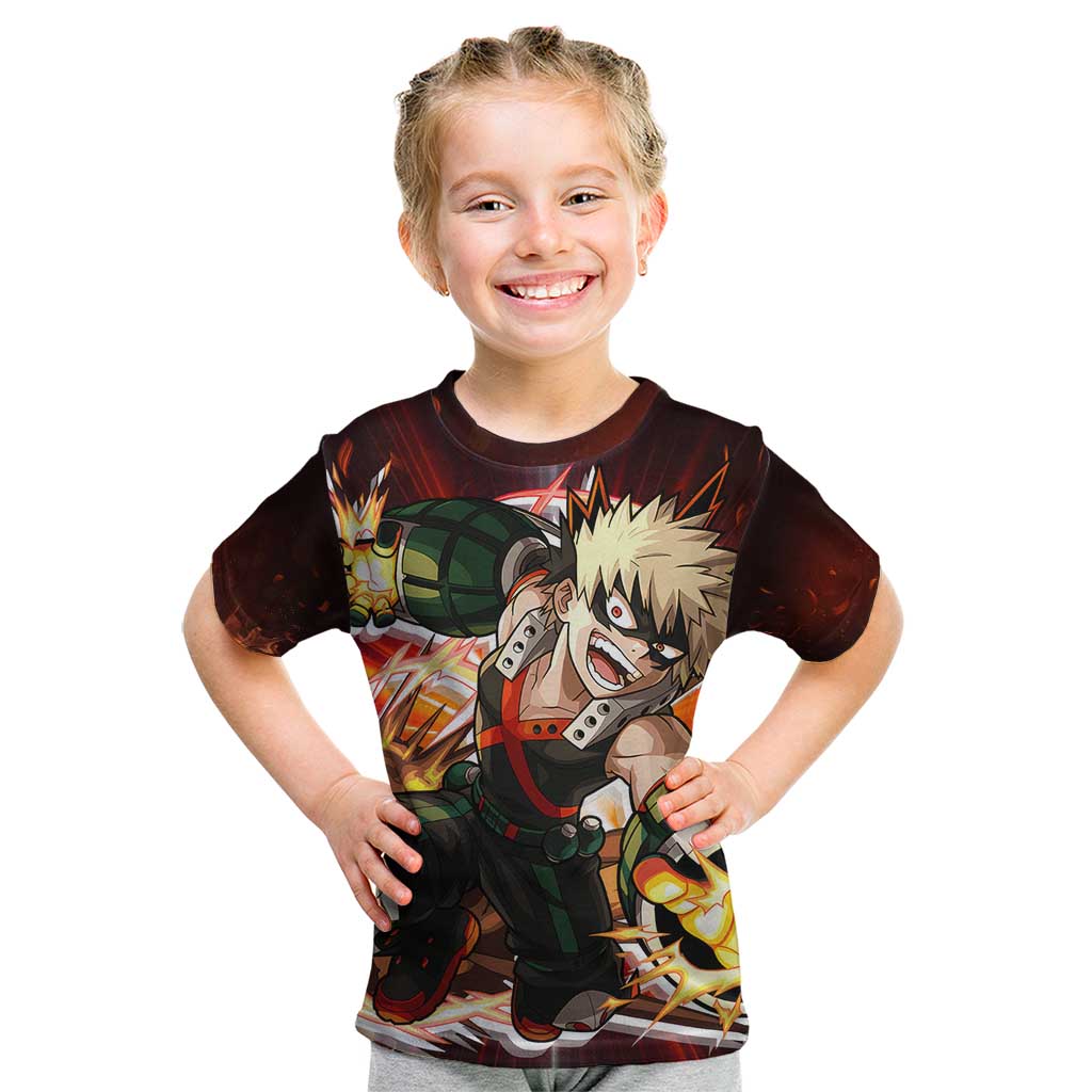 Blazing Bakugo My Hero Academia Kid T Shirt Anime Style