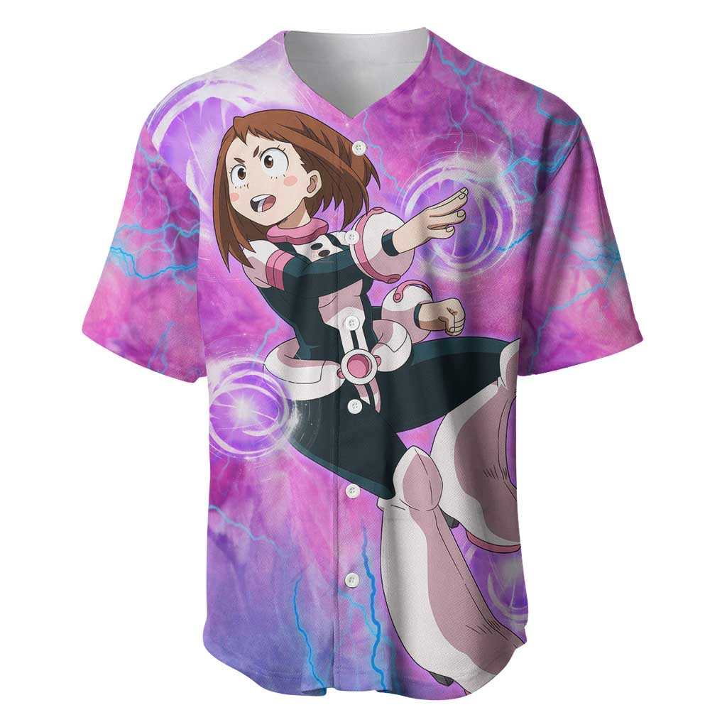 Trippy Uraraka Ochako My Hero Academia Baseball Jersey Anime Mix Tie Dye Style