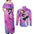 Trippy Uraraka Ochako My Hero Academia Couples Matching Off Shoulder Maxi Dress and Long Sleeve Button Shirt Anime Mix Tie Dye Style