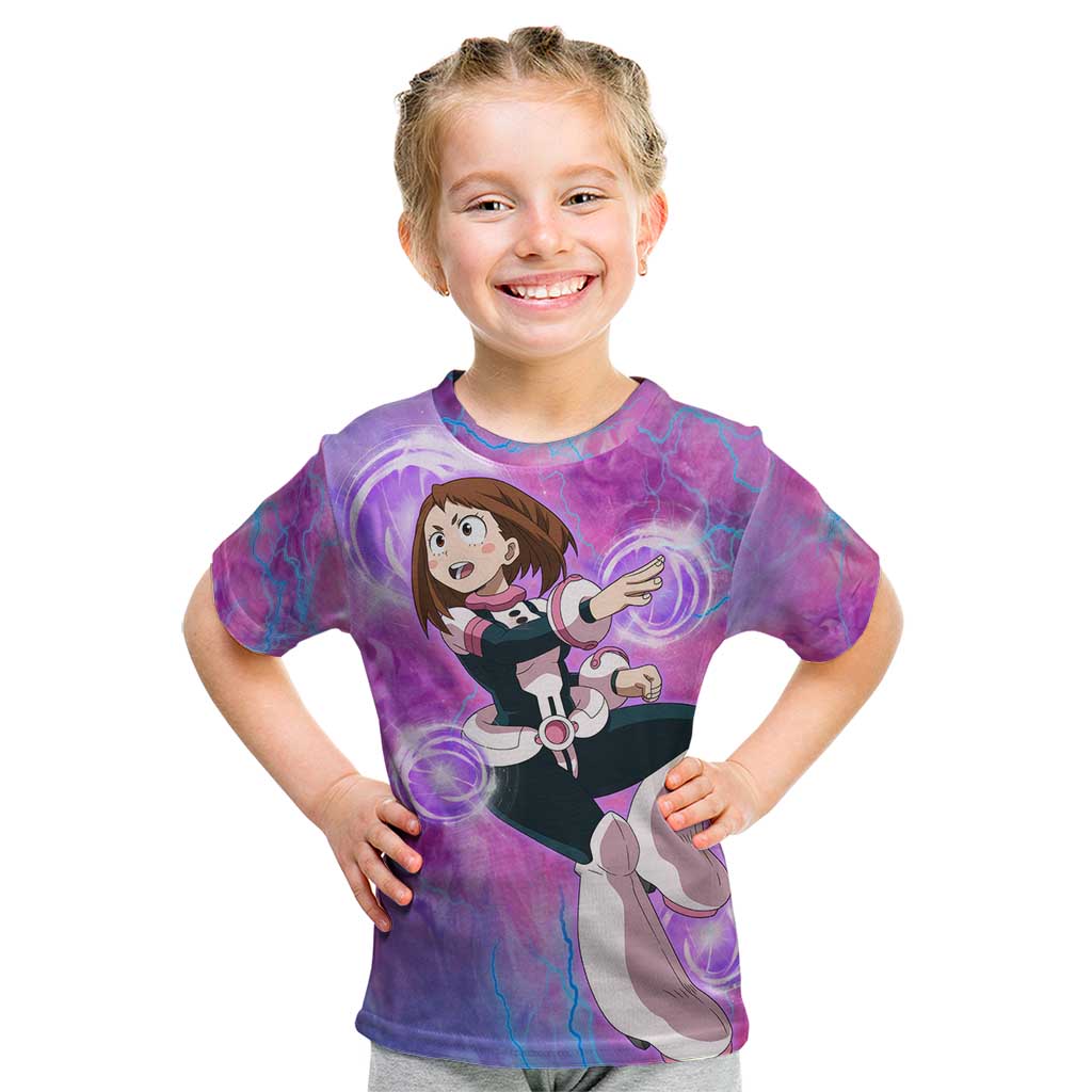 Trippy Uraraka Ochako My Hero Academia Kid T Shirt Anime Mix Tie Dye Style