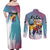 Neon FLCL Couples Matching Off Shoulder Maxi Dress and Long Sleeve Button Shirt Anime Style