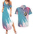 Neon FLCL Couples Matching Summer Maxi Dress and Hawaiian Shirt Anime Style