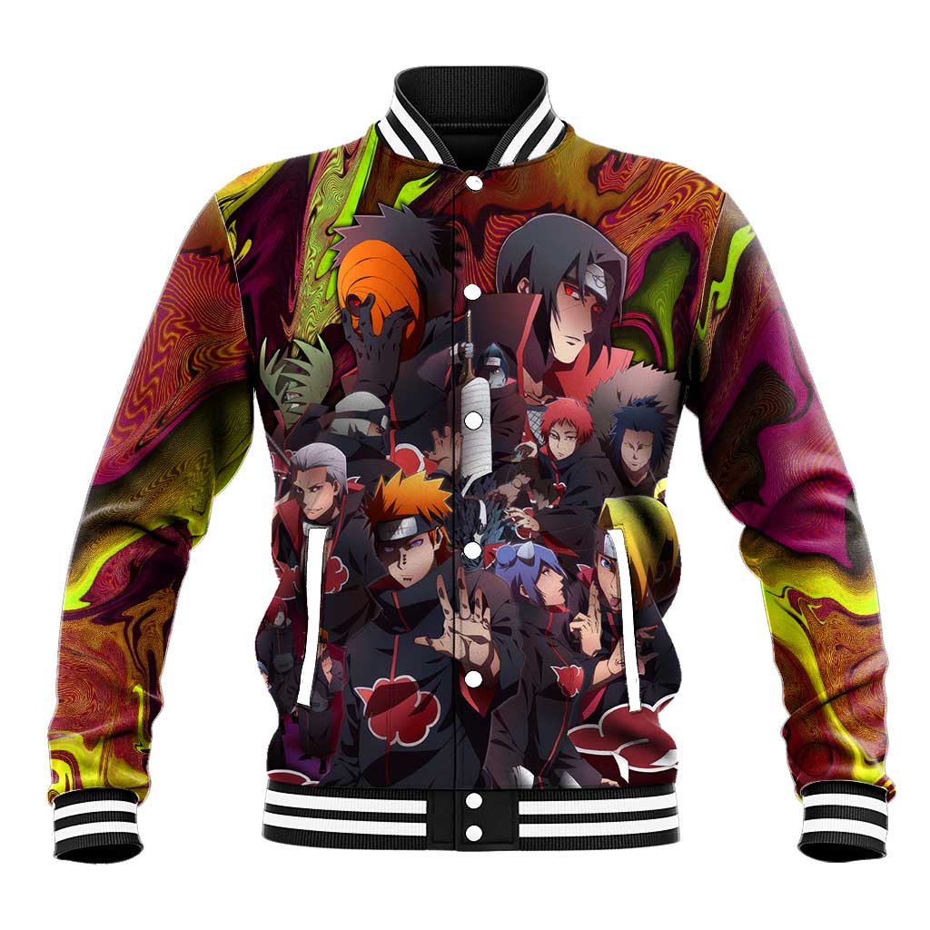 Naruto Neon Bond Akatsuki Baseball Jacket Anime Mix Trippy Style