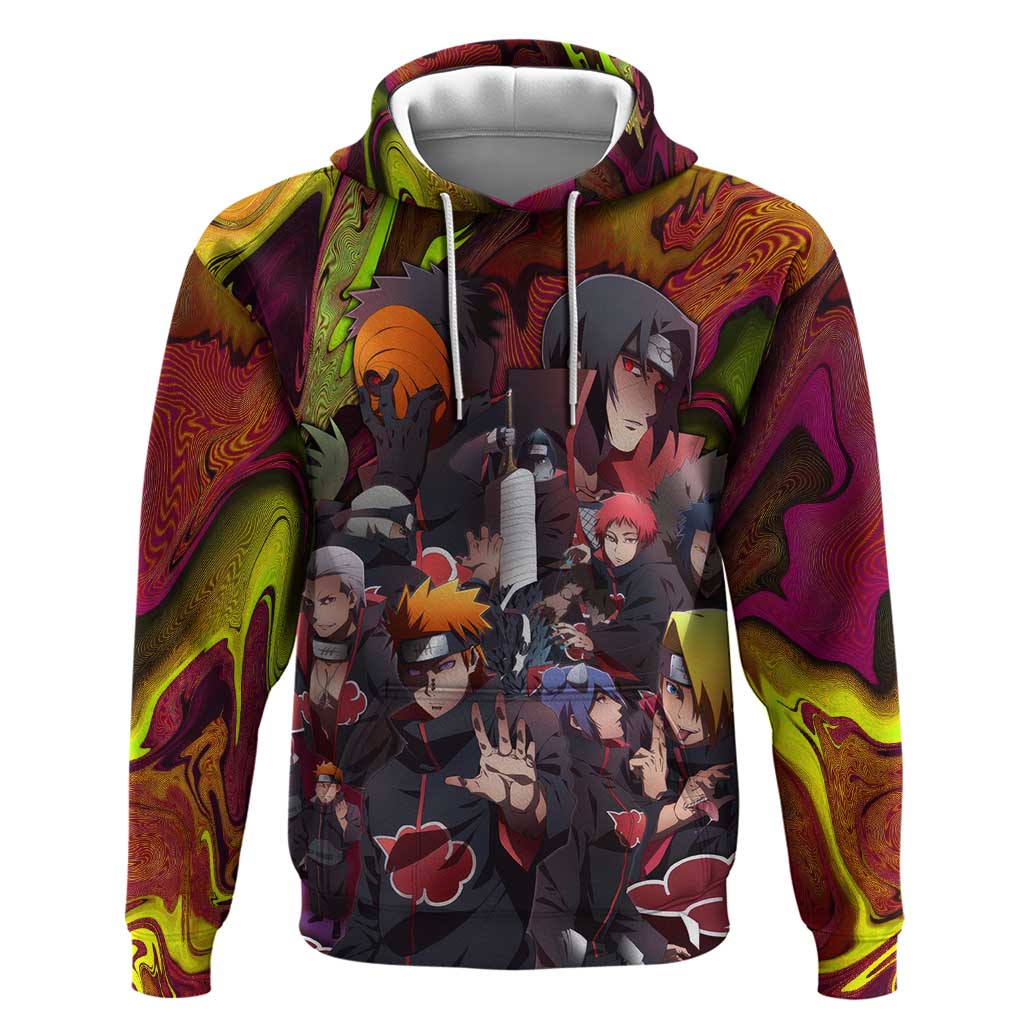 Naruto Neon Bond Akatsuki Hoodie Anime Mix Trippy Style