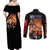 Portgas D. Ace V2 One Piece Couples Matching Off Shoulder Maxi Dress and Long Sleeve Button Shirt Anime Style