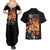 Portgas D. Ace V2 One Piece Couples Matching Summer Maxi Dress and Hawaiian Shirt Anime Style