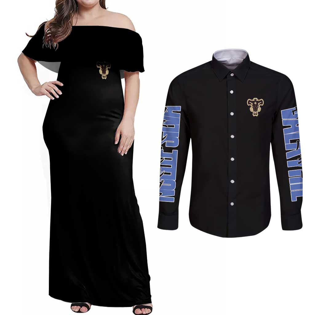 Noelle Silva Black Clover Couples Matching Off Shoulder Maxi Dress and Long Sleeve Button Shirt Anime Style