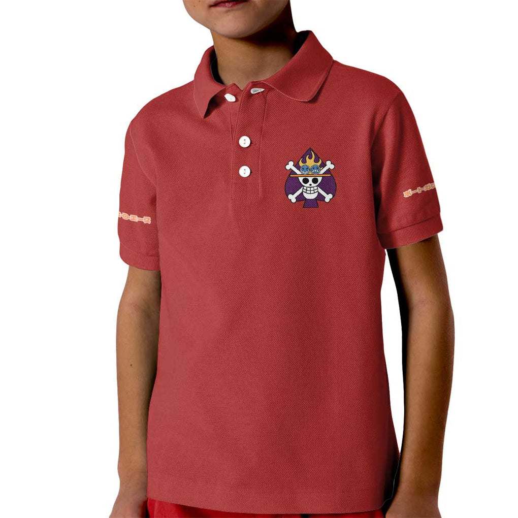 Fire Fist - Portgas D. Ace One Piece Kid Polo Shirt Anime Style