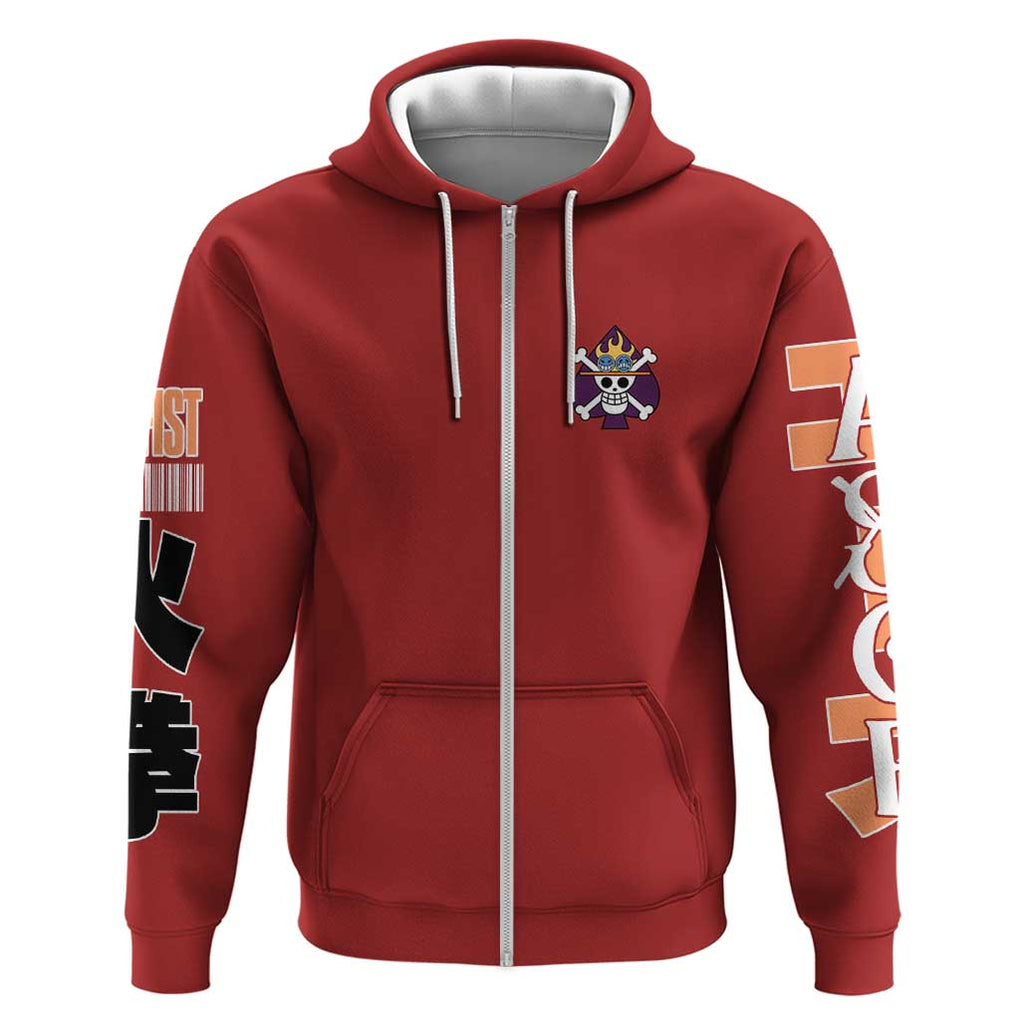 Fire Fist - Portgas D. Ace One Piece Zip Hoodie Anime Style