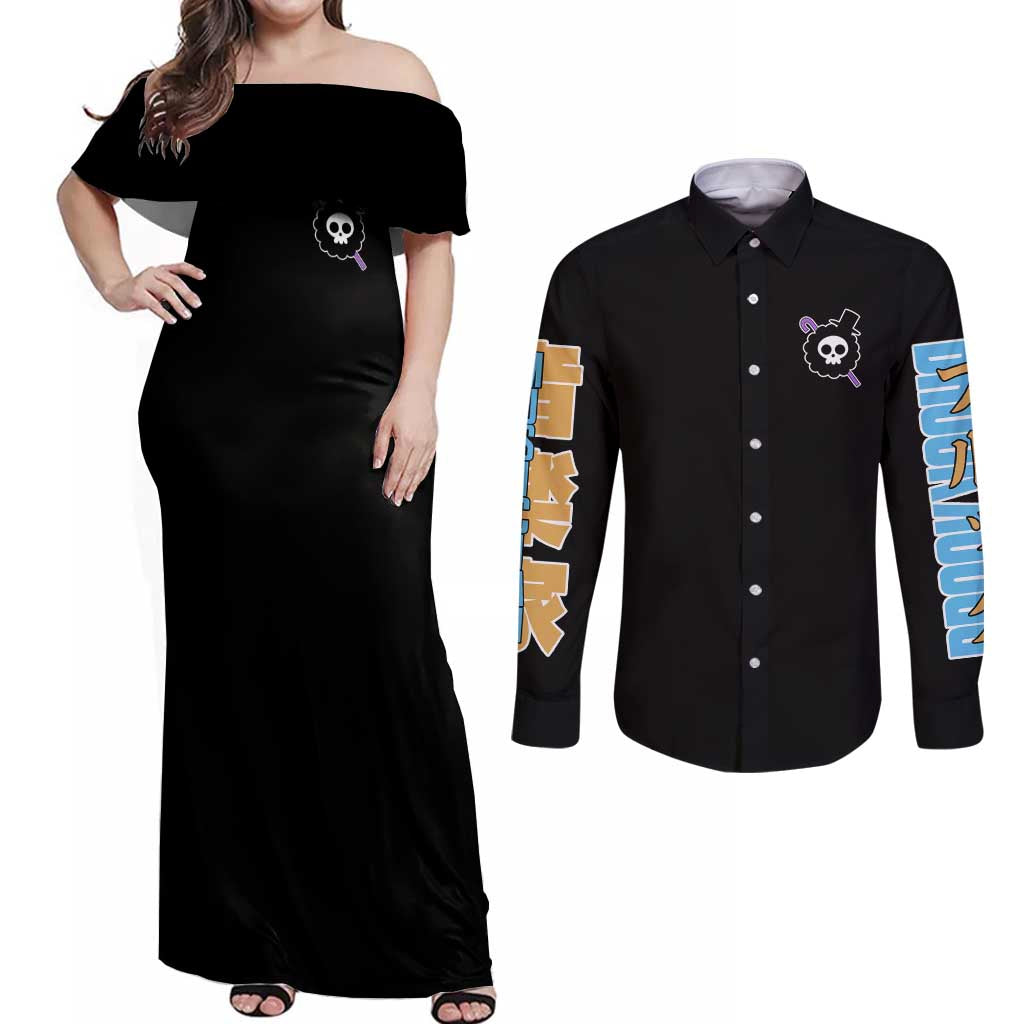 Brook V2 One Piece Couples Matching Off Shoulder Maxi Dress and Long Sleeve Button Shirt Anime Style