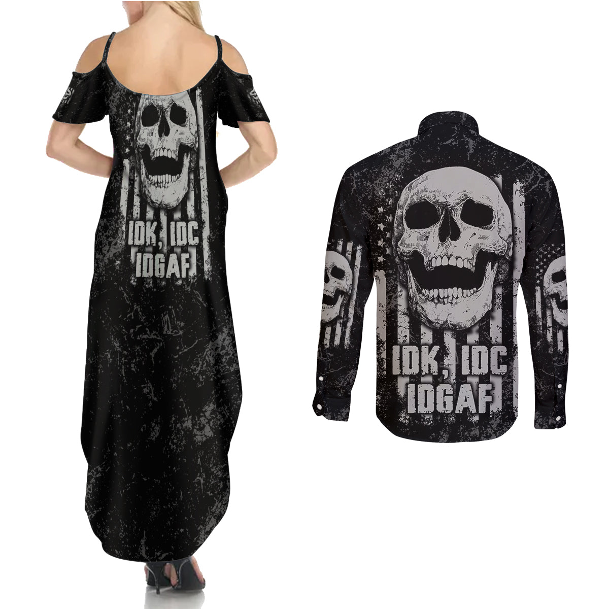 idgaf-flag-skull-couples-matching-summer-maxi-dress-and-long-sleeve-button-shirt