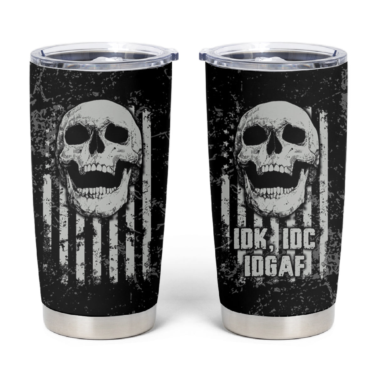 IDGAF Flag Skull Tumbler Cup