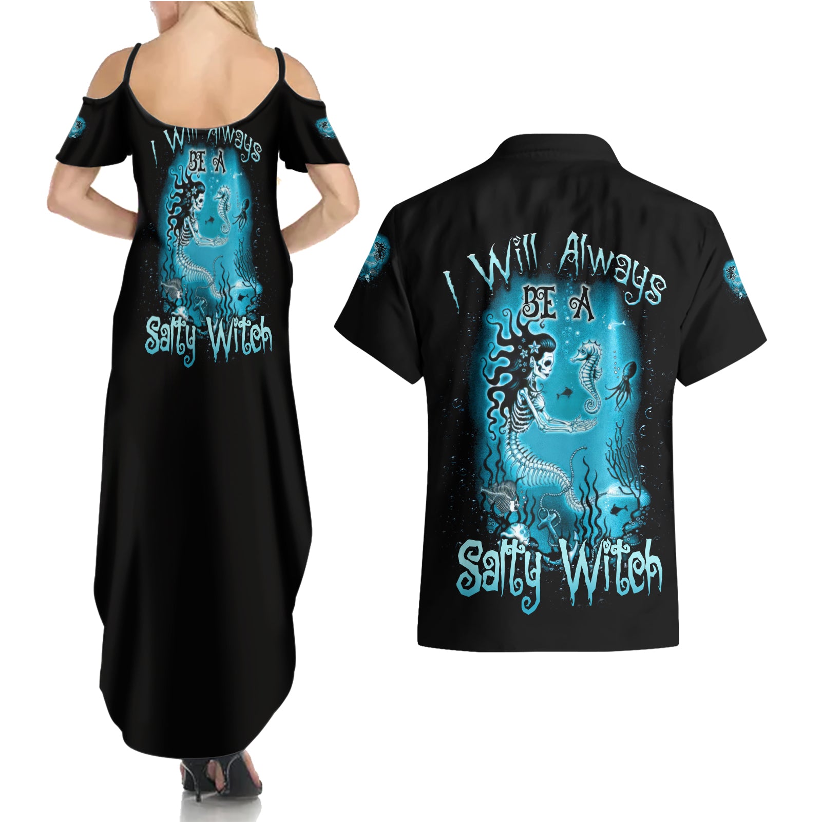 salty-witch-mermaid-halloween-couples-matching-summer-maxi-dress-and-hawaiian-shirt