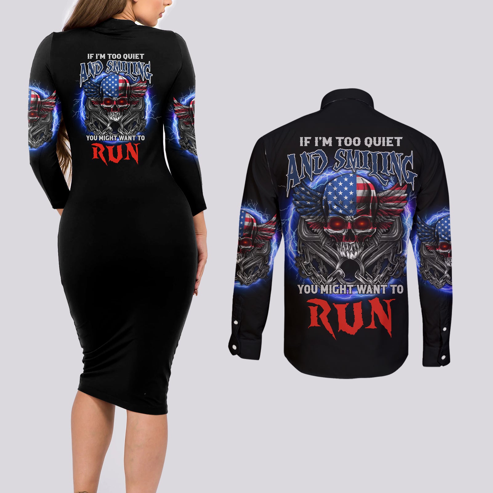 if-im-too-quiet-and-smiling-america-skull-wings-couples-matching-long-sleeve-bodycon-dress-and-long-sleeve-button-shirt