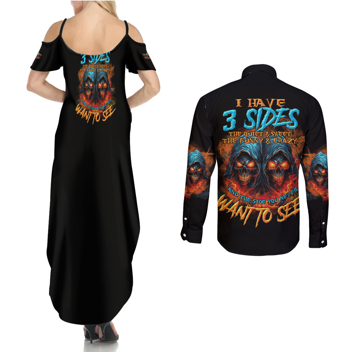 i-have-3-sides-skull-reaper-couples-matching-summer-maxi-dress-and-long-sleeve-button-shirt