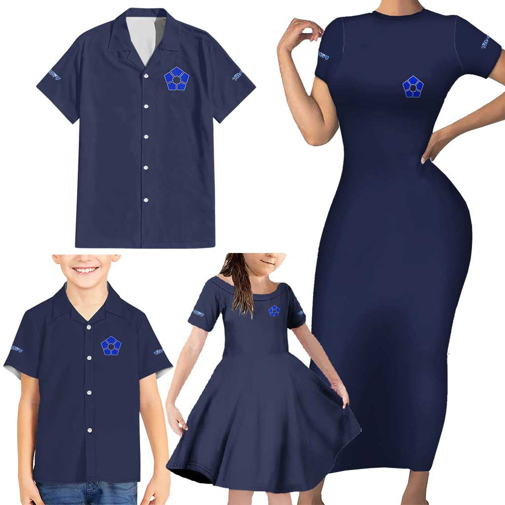 Isagi Yoichi Blue Lock Family Matching Short Sleeve Bodycon Dress and Hawaiian Shirt Japan Anime Style