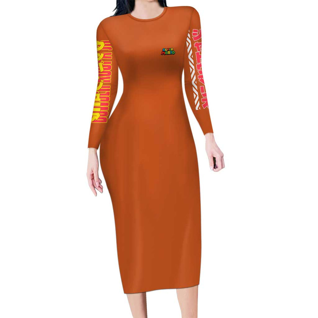 Bowser Jr. Mario Bros Long Sleeve Bodycon Dress Japan Anime Style