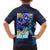 Rock Man Mega Man Family Matching Off The Shoulder Long Sleeve Dress and Hawaiian Shirt Japan Anime Style