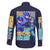 Rock Man Mega Man Family Matching Off The Shoulder Long Sleeve Dress and Hawaiian Shirt Japan Anime Style