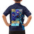 Rock Man Mega Man Family Matching Off Shoulder Short Dress and Hawaiian Shirt Japan Anime Style